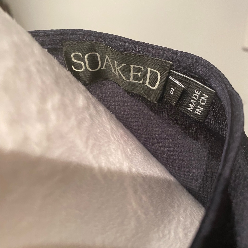 Soaked in Luxury Navy Long Sleeve Wrap Dress (Small) - Picture 2 of 12